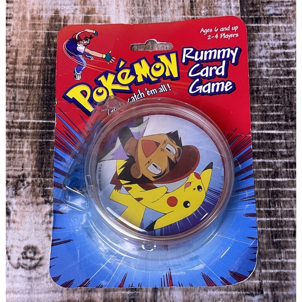 1999 Pokémon Rummy Card Game with Clip On Carry Case *READ DESCRIPTION*